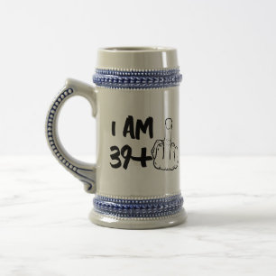 Custom Age MidLife Crisis Beer Stein, Birthday Mug