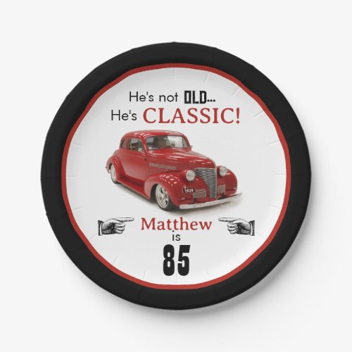 Custom Age Not Old But Red Classic 1939 Coupe Paper Plates