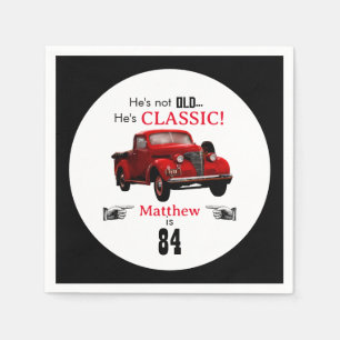 Custom Age Not Old But Red Classic 1939 Truck Napkins