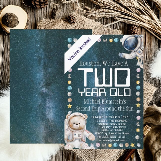 Custom Age Outer Space Birthday Party Invitation (Creator Uploaded)