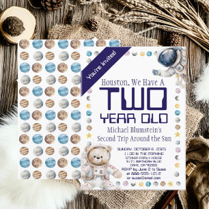 Custom Age Outer Space Birthday Party Invitation