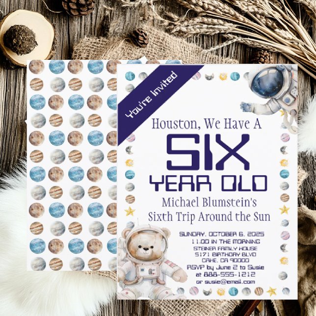 Custom Age Outer Space Birthday Party Invitation (Creator Uploaded)