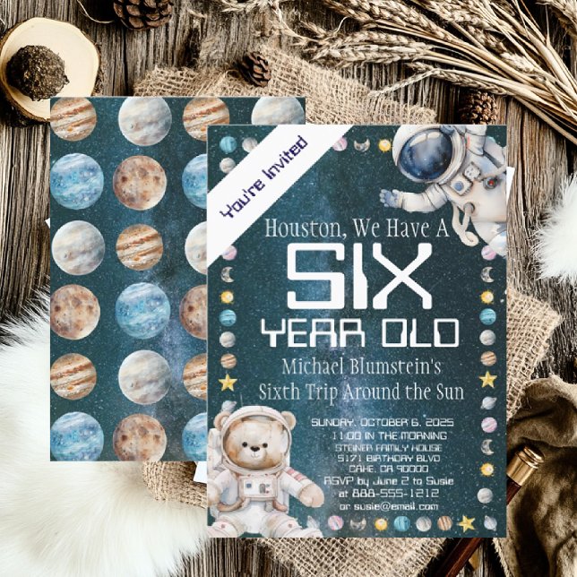 Custom Age Outer Space Birthday Party Invitation (Creator Uploaded)