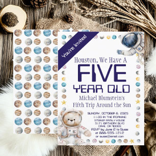 Custom Age Outer Space Birthday Party Invitation