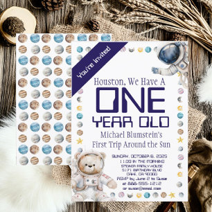 Custom Age Outer Space Birthday Party Invitation