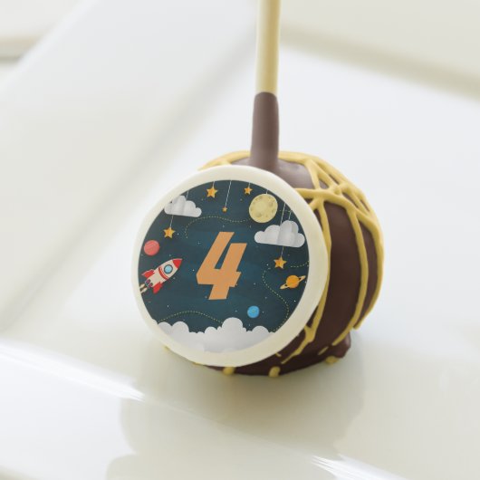 Custom Age Outer Space Theme Birthday Cake Pops (Front Insitu)