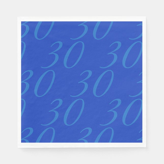  Custom Age Paper Napkins - Royal Blue, for Kids (Front)