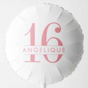 Custom Age Personalized Name Pink Birthday Balloon