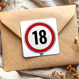 Custom age road sign square sticker