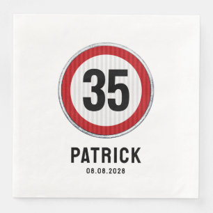 CUSTOM AGE speed limit sign birthday party Paper Dinner Napkins