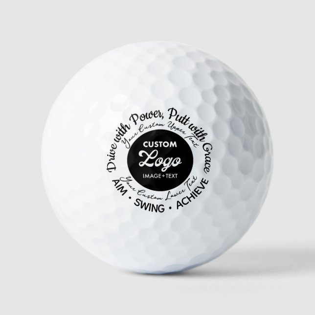 Custom AIM SWING ACHIEVE Motivational Golf Balls (Front)