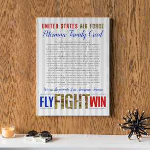 Custom Air Force Family Creed Wall Art Decor Print