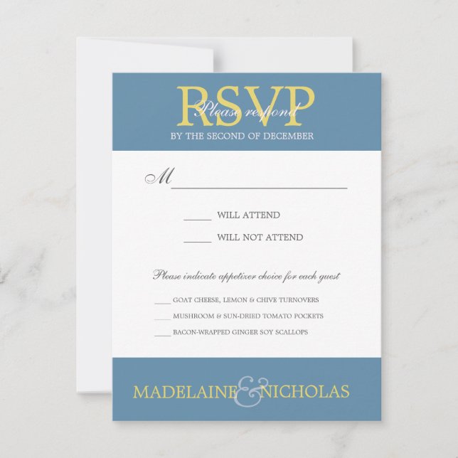 Custom air force modern wedding RSVP Card (Front)