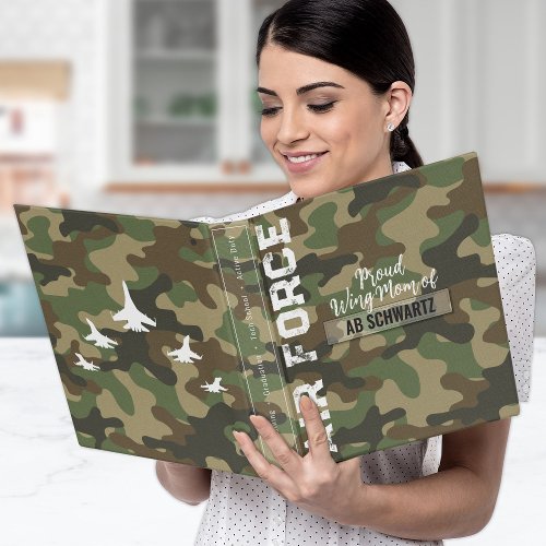 Custom Air Force Mom Military Camouflage Planner 3 Ring Binder