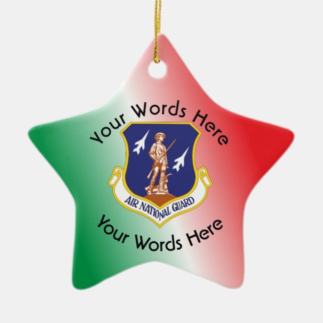 Custom Air National Guard Shield Ceramic Ornament (Front)