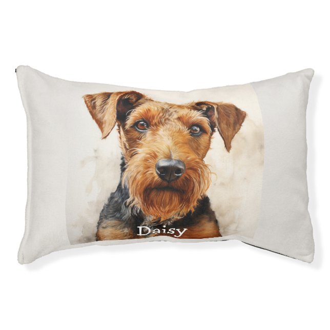 Custom Airedale Terrier Dog breed  Pet Animal Name Pet Bed (Front)