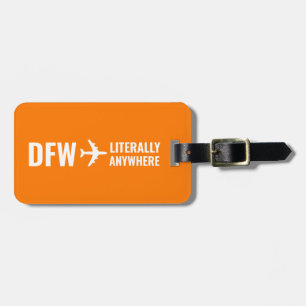 Custom Airport Code Funny Orange Luggage Tag