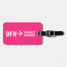 Custom Airport Code Funny Pink Luggage