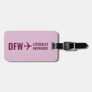Custom Airport Code Funny Trendy Mauve Luggage Luggage Tag