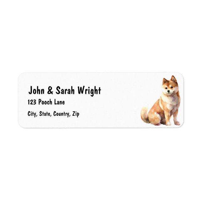 Custom  Akita Dog Address Label (Front)