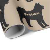 Custom Akita Dog Breed Silhouette Wrapping Paper (Roll Corner)