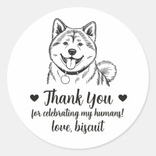 Custom Akita Dog Wedding Favor Stickers