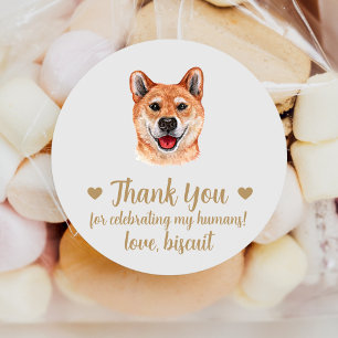 Custom Akita Inu Dog Wedding Favor Stickers