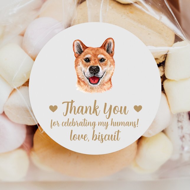 Custom Akita Inu Dog Wedding Favor Stickers (Creator Uploaded)