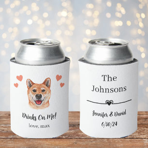Custom Akita Inu Pet Wedding Can Cooler