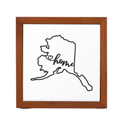 Custom Alaska State US Outline Home Art Desk Organizer