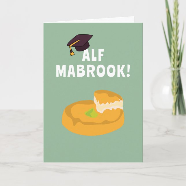 Custom Alf Mabrook Knafeh Arab Graduation Card (Front)