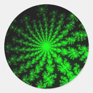 Custom Alien Fractal Burst Large Round Stickers