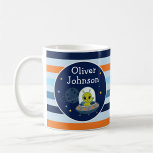 Custom Alien in UFO Space Coffee Mug
