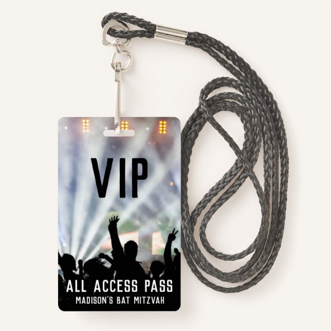 Custom All Access Badge | Bat Mitzvah (Front with Lanyard)