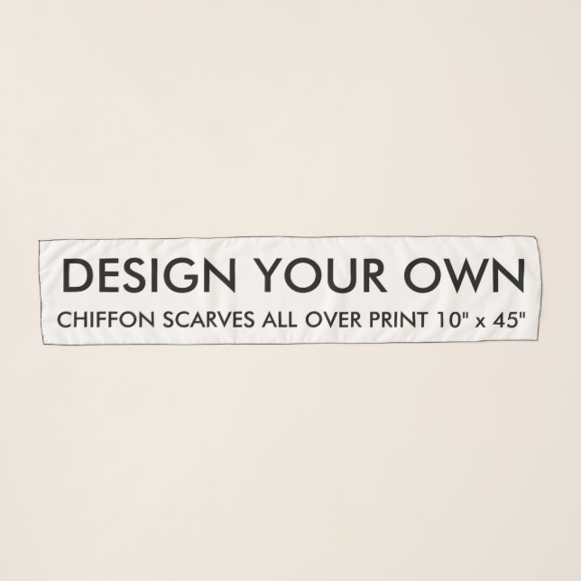 Custom ALL OVER PRINT 10" x 45" CHIFFON SCARF (Front (Horizontal))