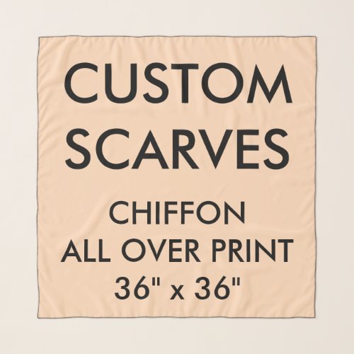 Custom ALL OVER PRINT 36x36 PEACH CHIFFON SCARF