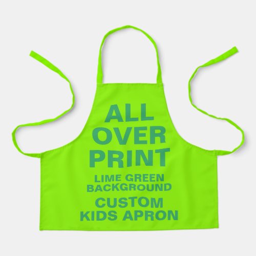 Custom All Over Print Kids Apron LIME GREEN