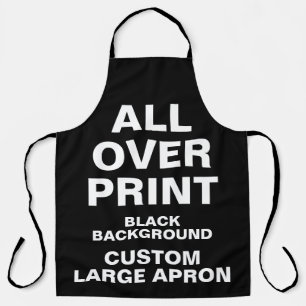 Custom All Over Print Large Apron BLACK