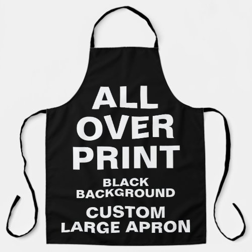 Custom All Over Print Large Apron BLACK
