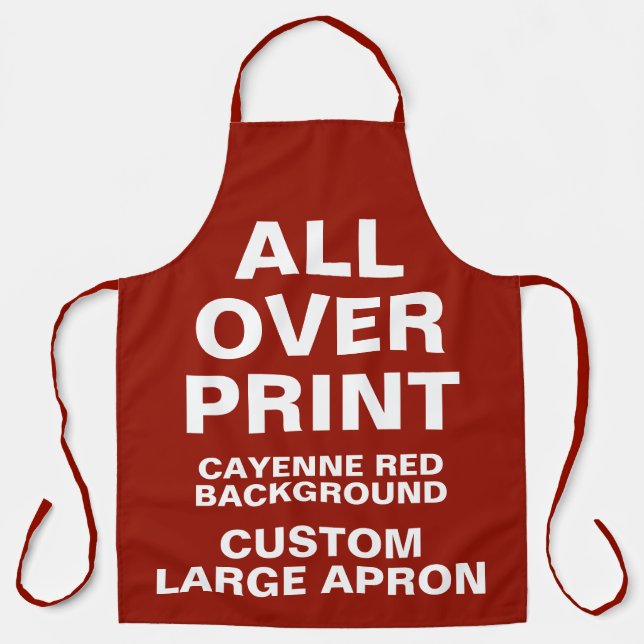 Custom All Over Print Large Apron CAYENNE RED (Front)