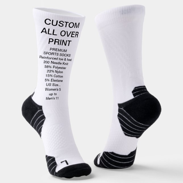CUSTOM ALL OVER PRINT PREMIUM SPORTS SOCKS (Angled)