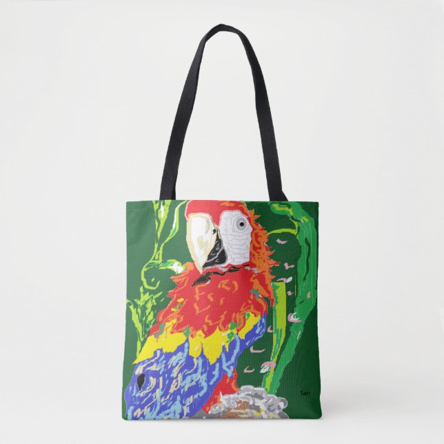 Custom All-Over-Print Tote Bag/A Parrot Bag (Front)