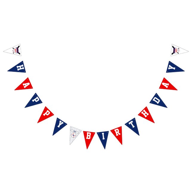 Custom All-Star Baseball Birthday Bunting Flags (All)