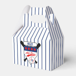 Custom All-Star Baseball Birthday Favor Boxes