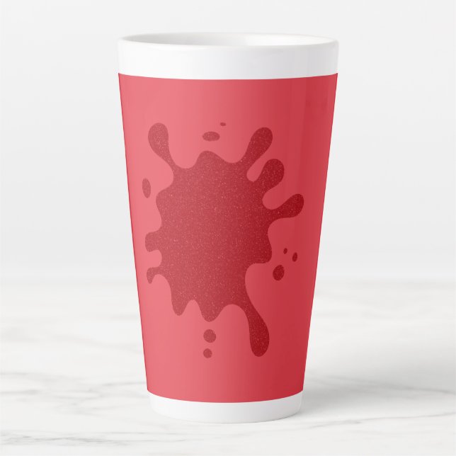 Custom All-Tomato Red Splash Latte Mug (Front)