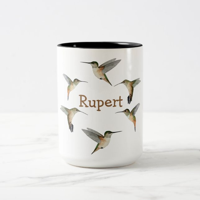 Custom Allen's Hummingbirds  Two-Tone Coffee Mug (Center)