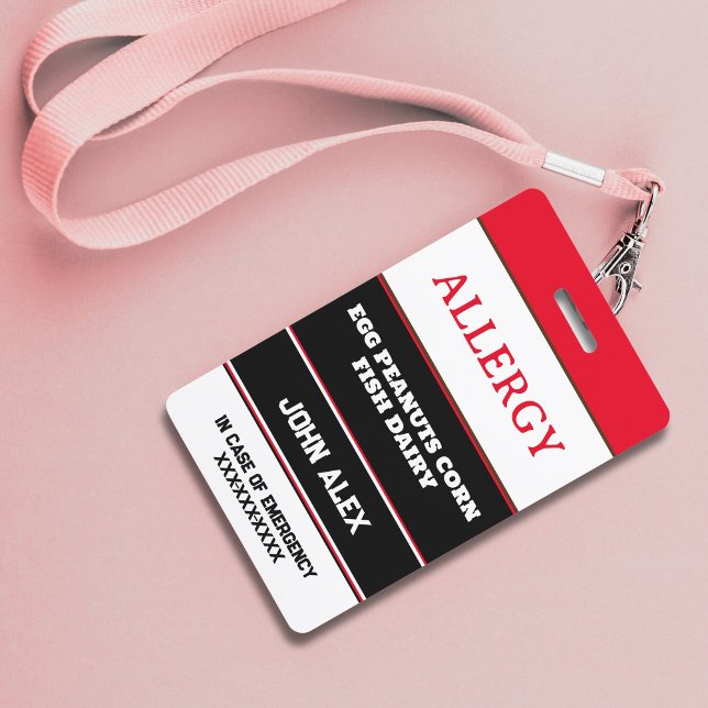 Custom Allergy Alert Chef Card Badge (Creator Uploaded)