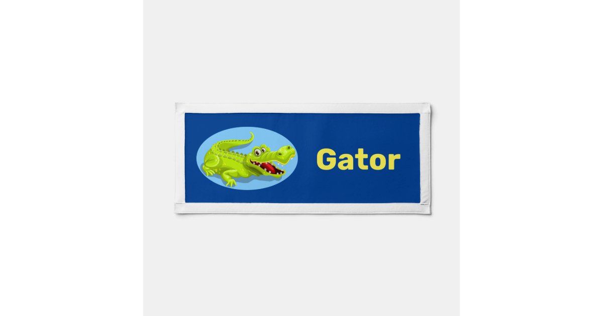 Custom Alligator and Text on Blue Pennant | Zazzle