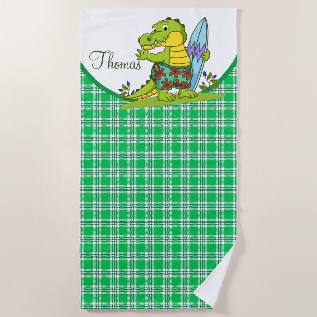 Custom Alligator  Beach Towel (Front)