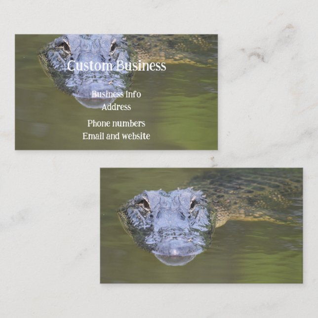 Custom  Alligator Swamp Animal Wildlife Nature  Business Card (Front/Back)